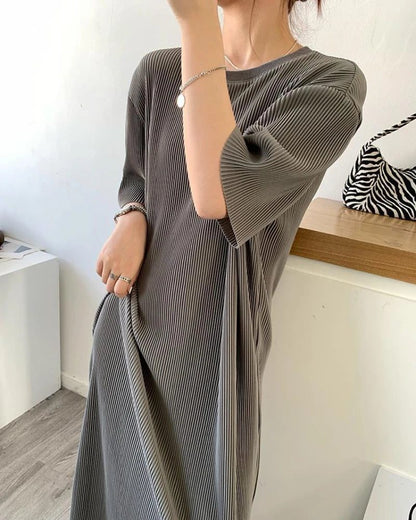 Trendy Loose Midi T-Shirt Dress for Women