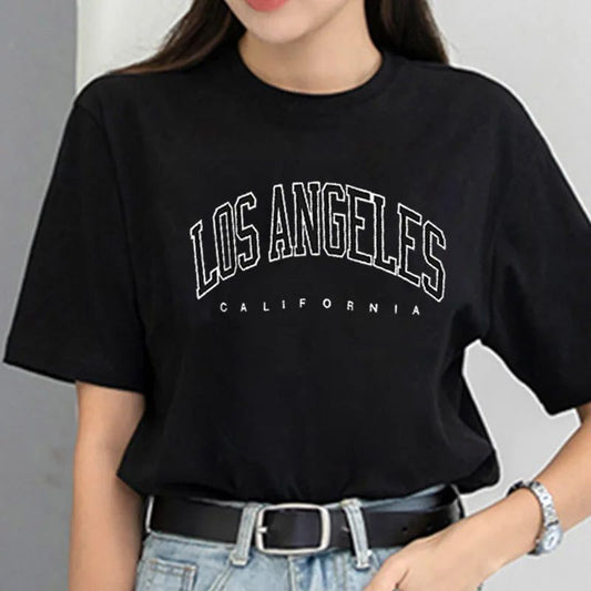 Trendy Oversized Los Angeles Graphic T-Shirt Women