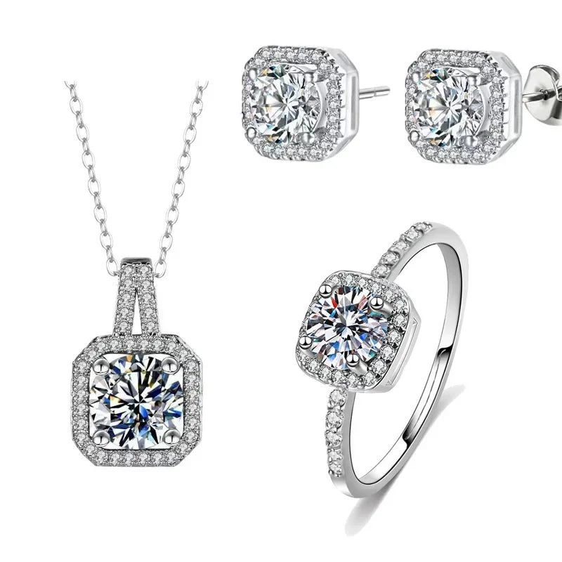 Luxury Moissanite Wedding Jewelry Set for Lovers