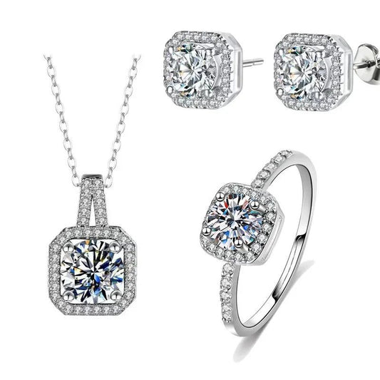 Luxury Moissanite Wedding Jewelry Set for Lovers
