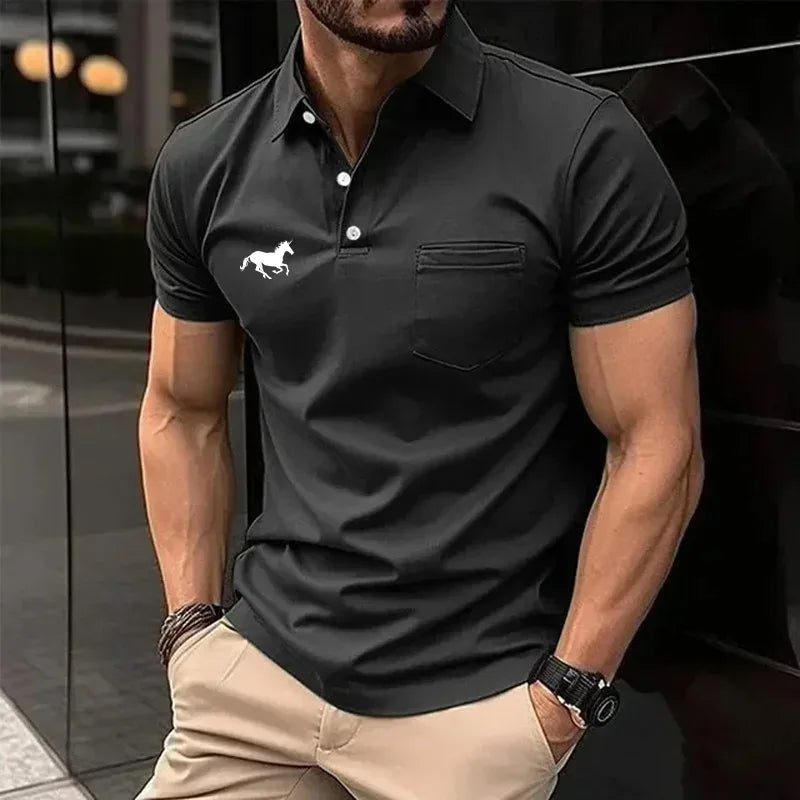 Men's Breathable Polo Shirts with Pocket