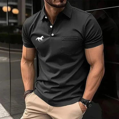 Men's Breathable Polo Shirts with Pocket