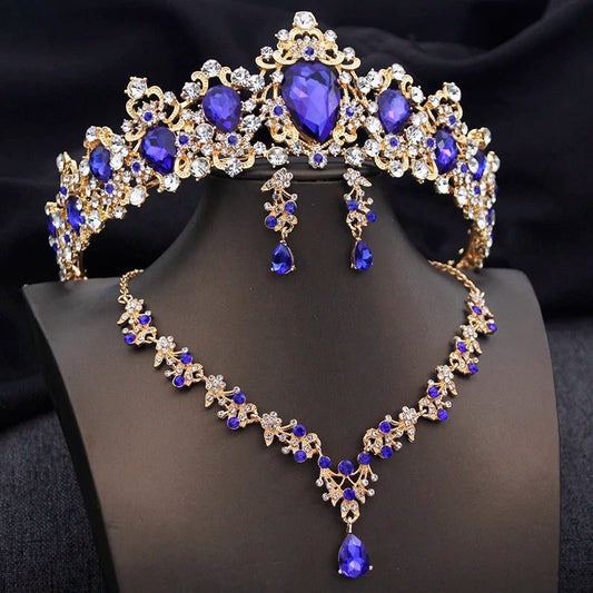 Luxury Bridal Crown Jewelry Set for Weddings