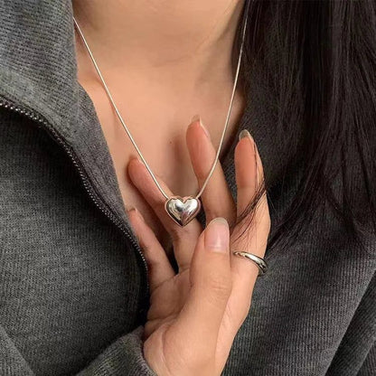 Waterproof Heart Pendant Necklace for Romantic Gifts