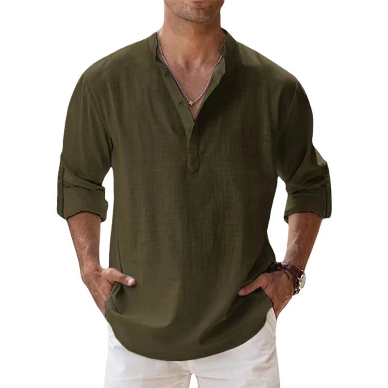 2023 Men's Breathable Linen Long Sleeve Shirt