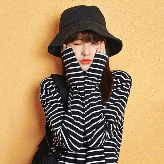 2024 Women's Oversized Striped Long Sleeve T-Shirt