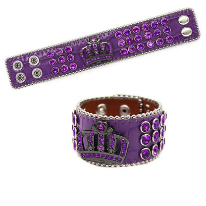 Punk Western Rhinestone Link Chain Bracelet