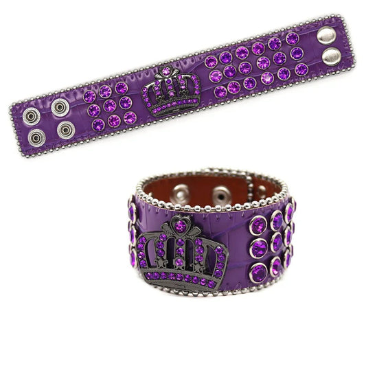 Punk Western Rhinestone Link Chain Bracelet