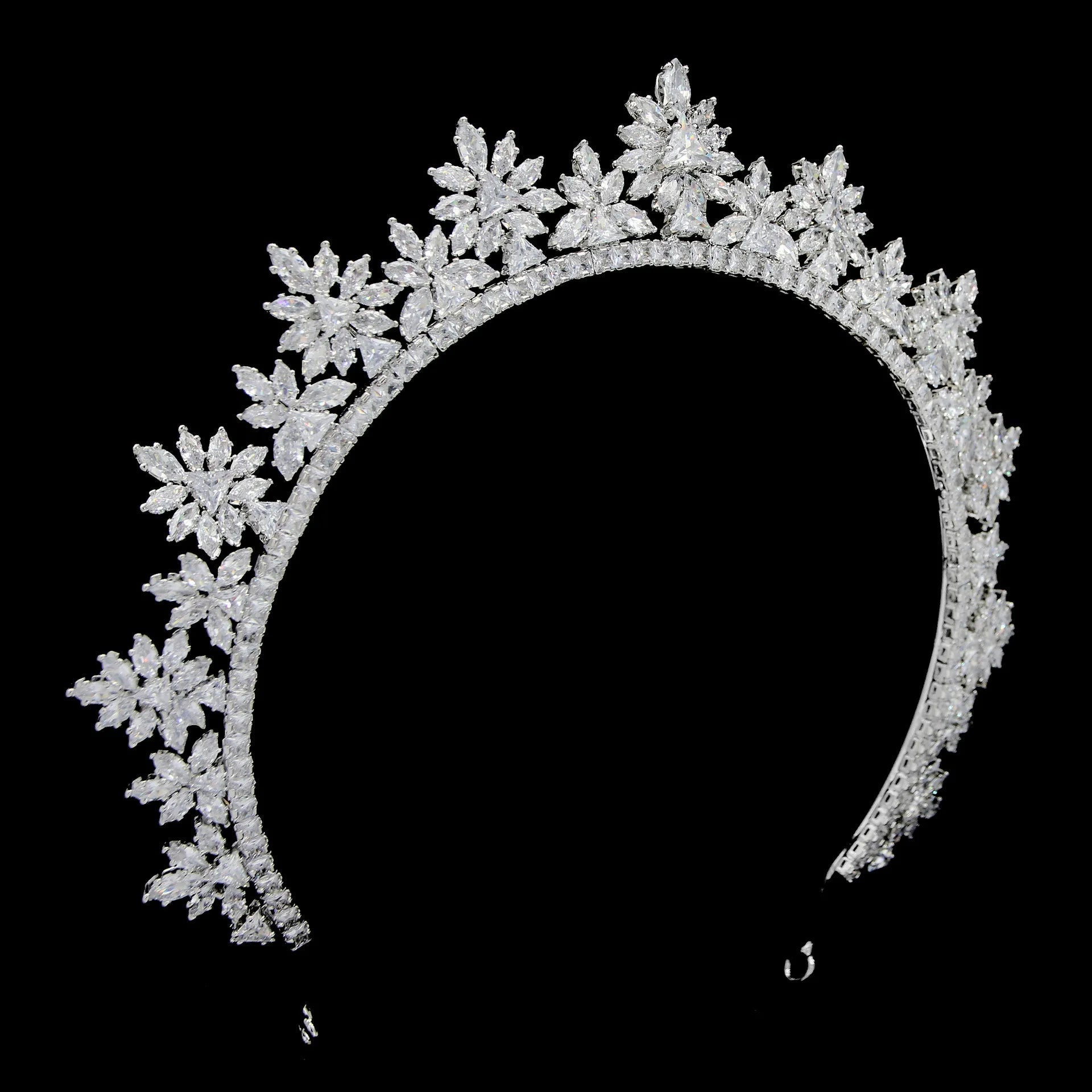 Elegant Silver Zircon Tiara for Brides
