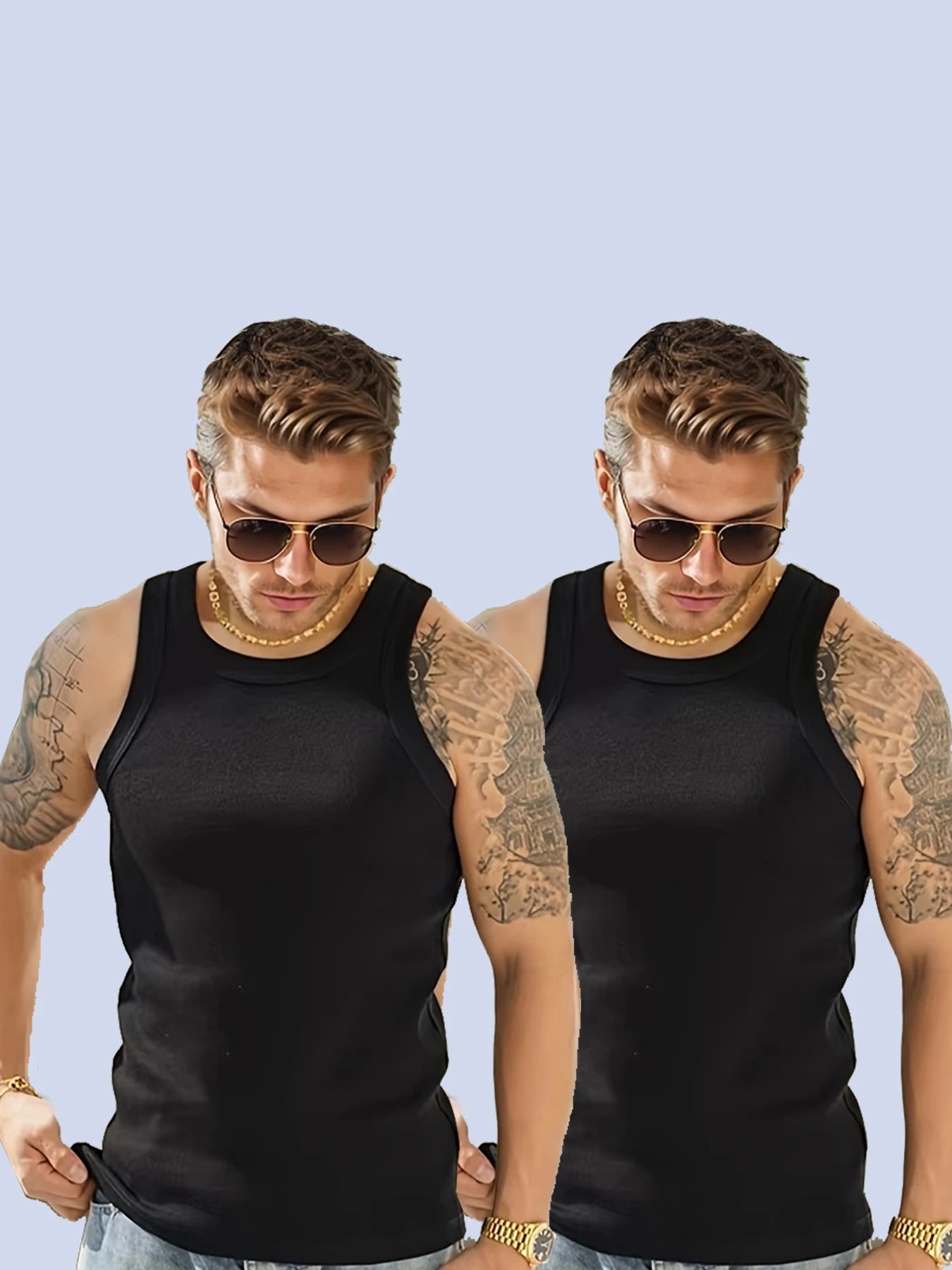 Men's Ribbed Tank Top - Breathable Comfort