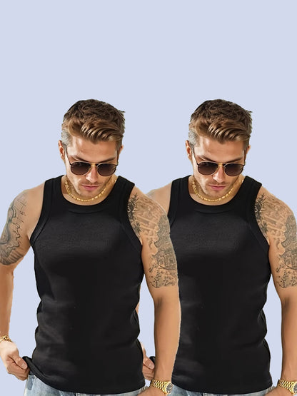 Men's Ribbed Tank Top - Breathable Comfort
