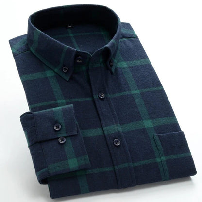 Men's Red Checkered Flannel Golf Shirt