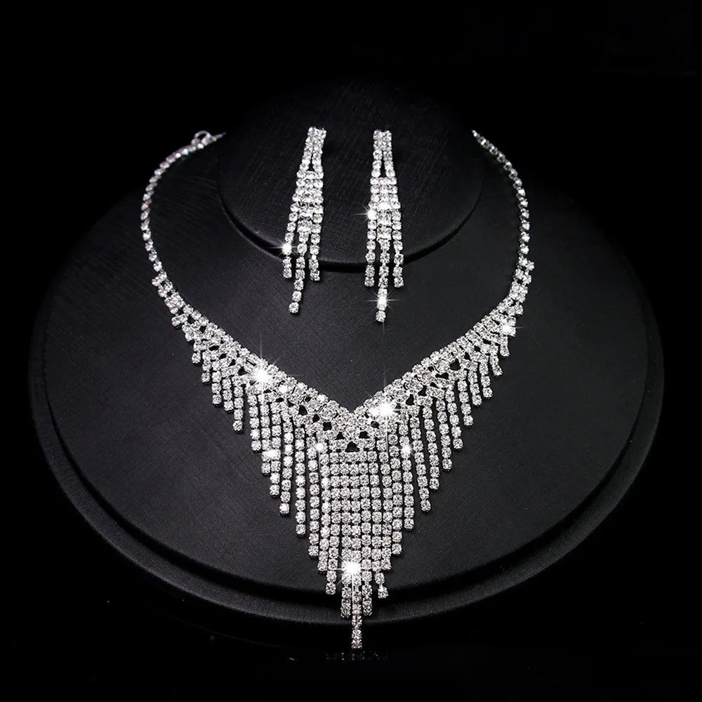 Elegant Crystal Bridal Jewelry Set for Weddings
