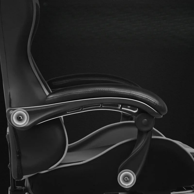 Adjustable Gaming Chair with Footrest and Support