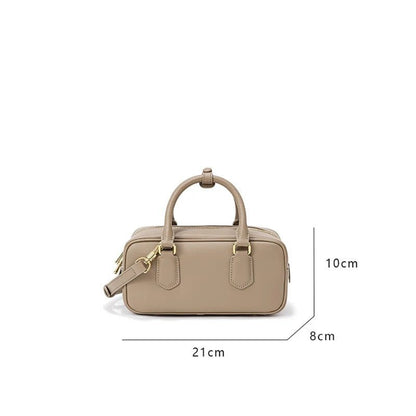 2024 Vintage Cowhide Crossbody Bowling Bag