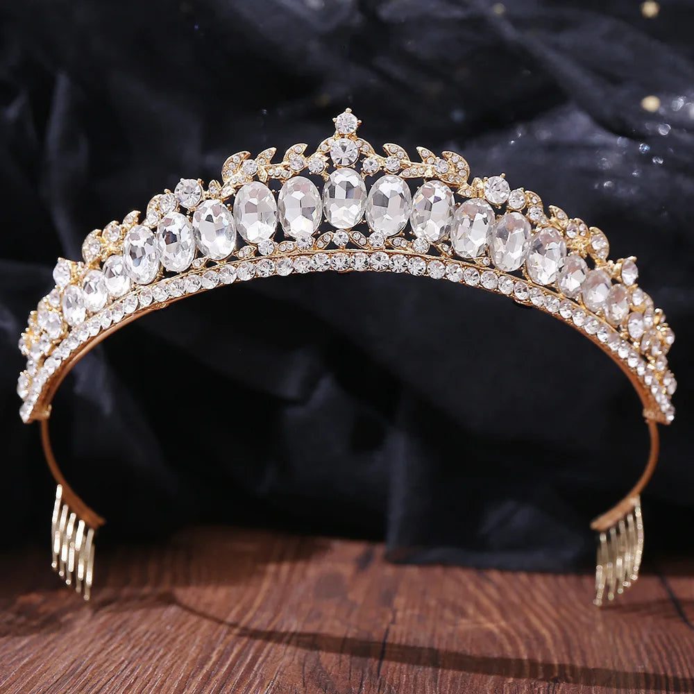 Luxury Crystal Tiara for Bridal Hair Jewelry
