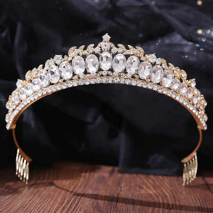 Luxury Crystal Tiara for Bridal Hair Jewelry