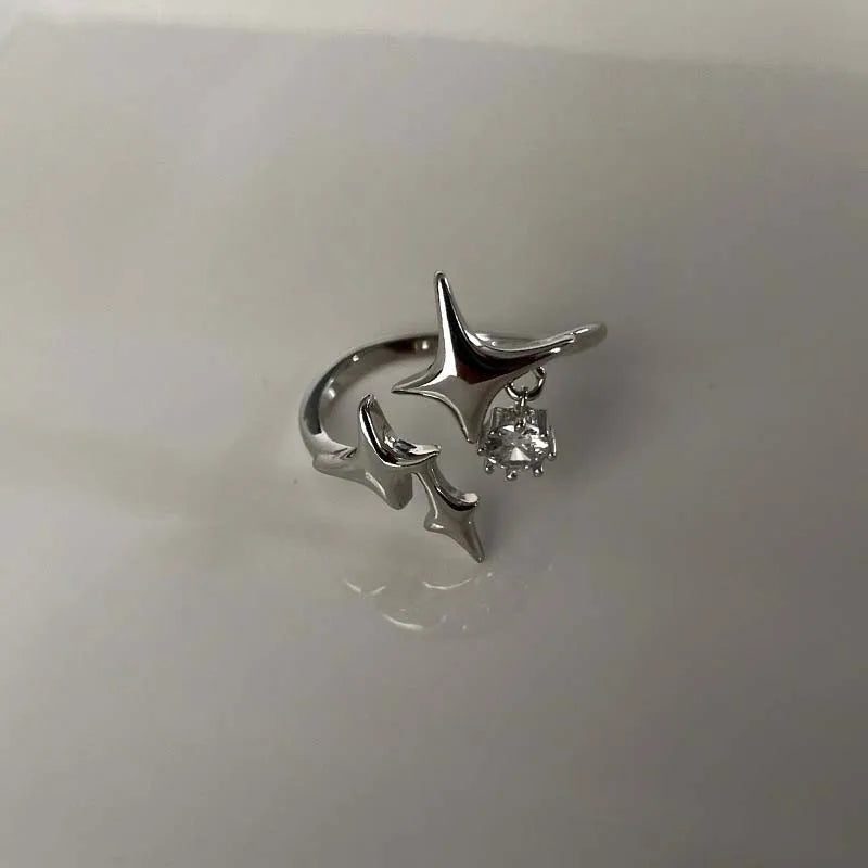 Vintage Irregular Cross Star Adjustable Couple Ring