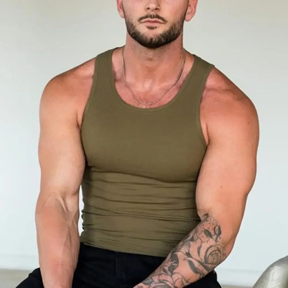 Men's Ribbed Sleeveless Tank Top for Summer