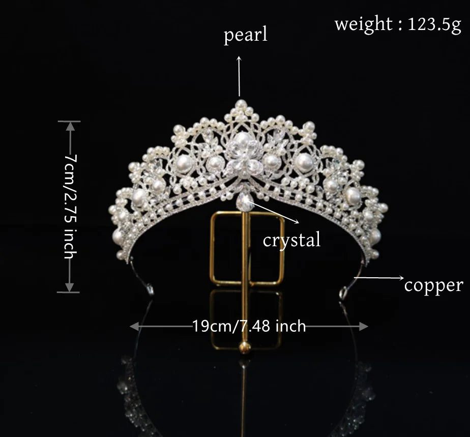 Elegant Pearl Tiaras and Crowns for Weddings