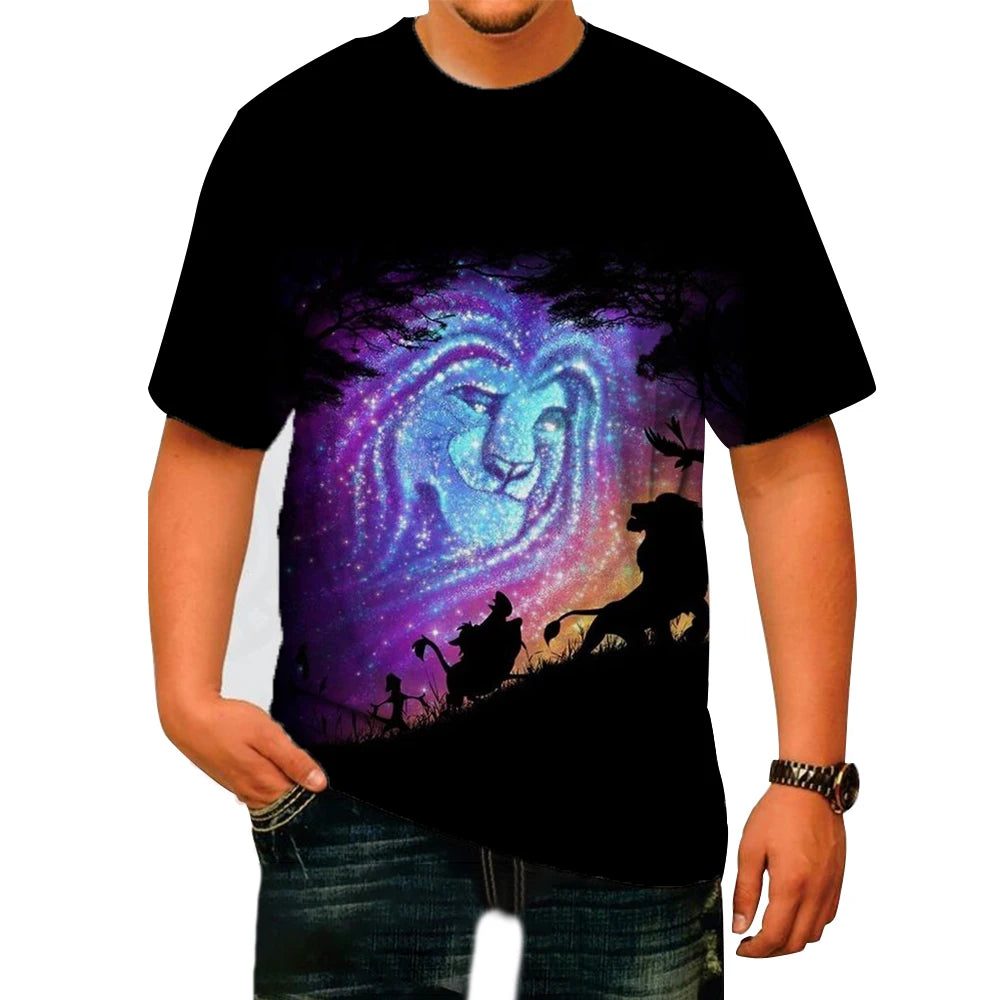 Men's Lion King Tiger Print Summer T-Shirt