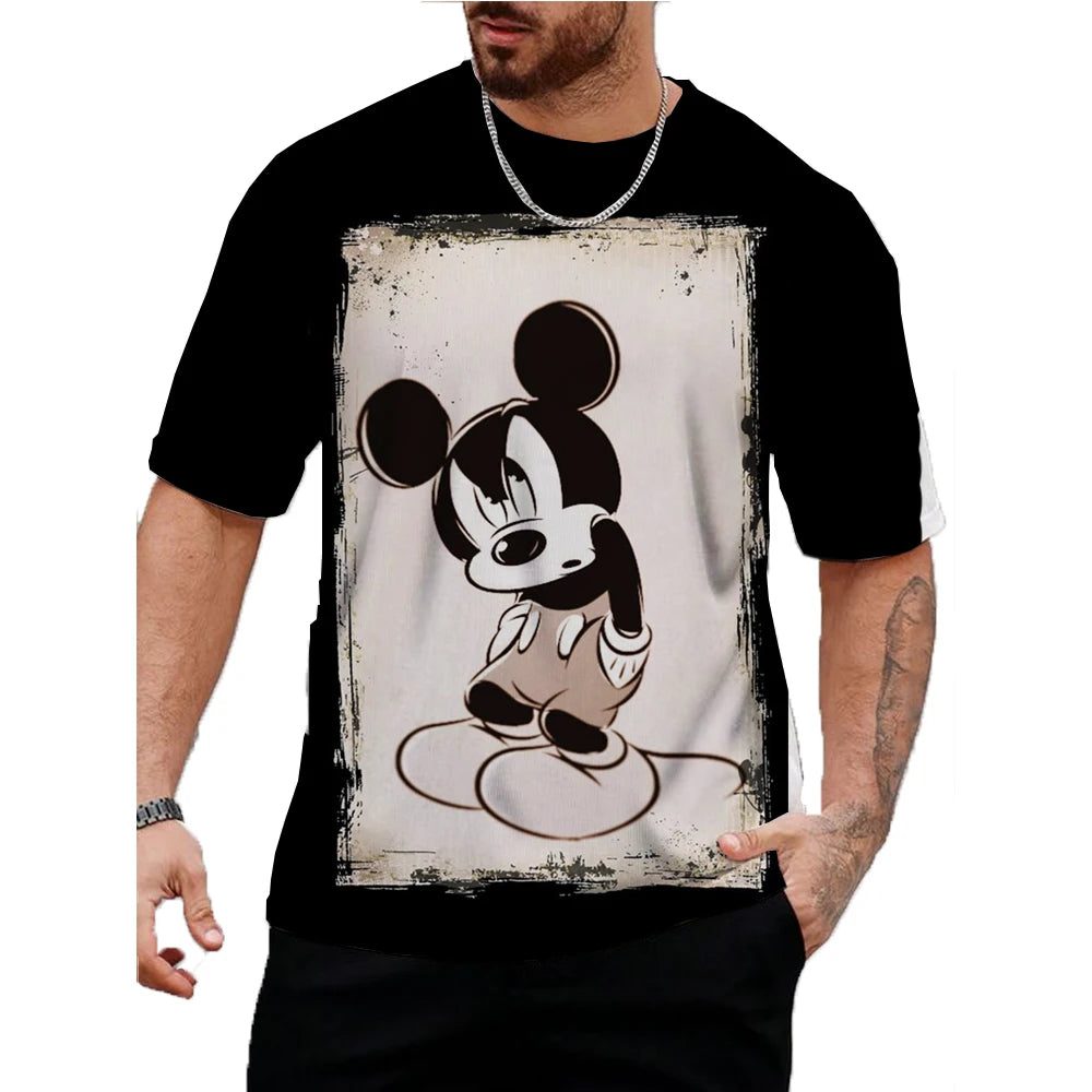 Men's Casual Mickey Mouse Cartoon T-Shirt