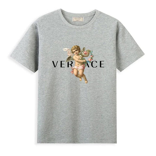 Men's Vintage Cotton T-Shirt with Angel Print