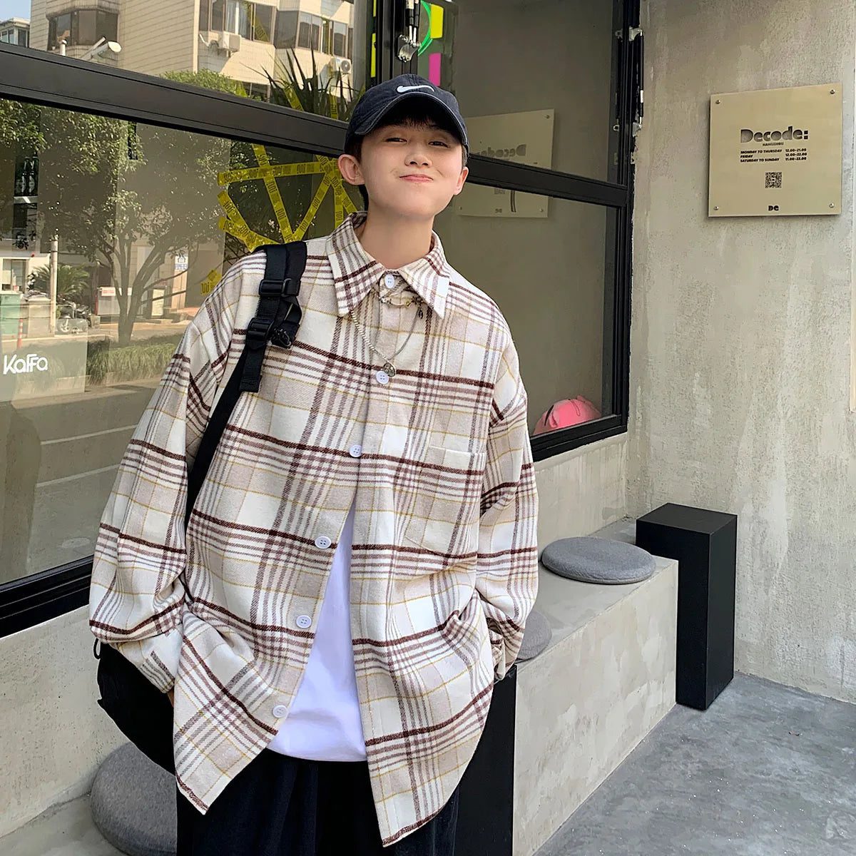 2023 Vintage Oversized Plaid Flannel Shirt