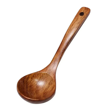Elegant Wooden Soup Spoons with Long Handle