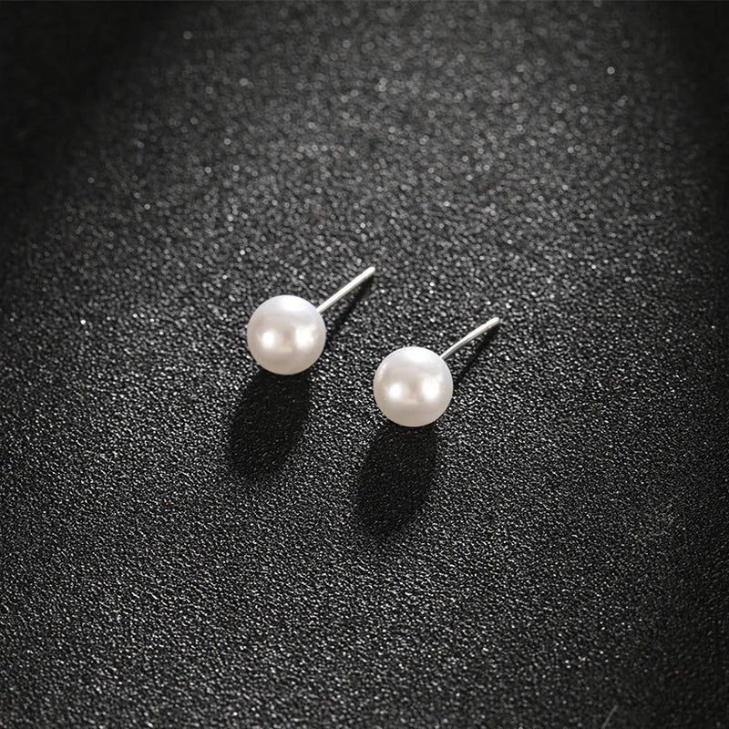Elegant Double Imitation Pearl Stud Earrings