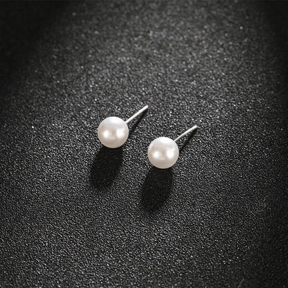 Elegant Double Imitation Pearl Stud Earrings