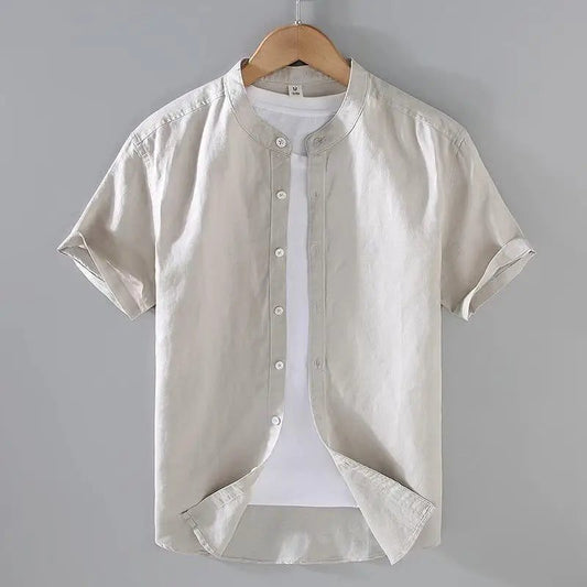 Men's Cotton Linen Short-Sleeved Summer Shirts