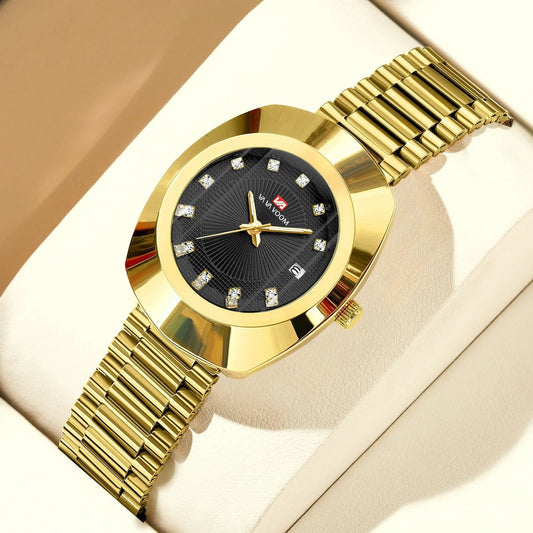 Luxury Waterproof Gold Diamond Unisex Couple Watch