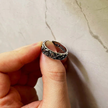 Vintage Silver Eternal Vine Ring Unisex Jewelry