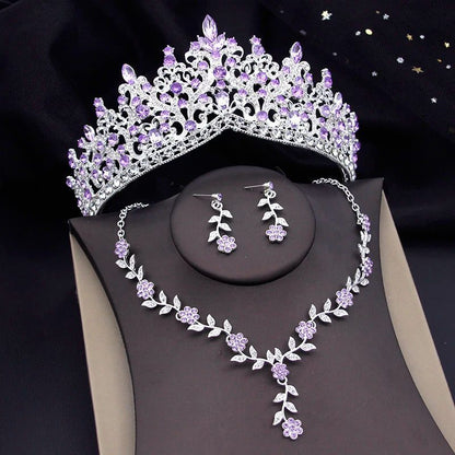 Elegant Baroque Bridal Crown Jewelry Set
