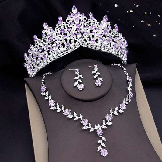Elegant Baroque Bridal Crown Jewelry Set