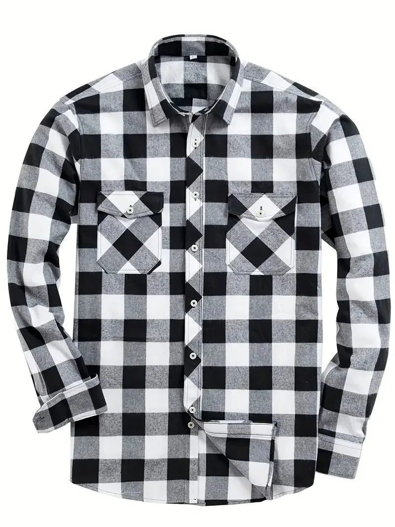 Men's Long Sleeve Plaid Flannel Shirt