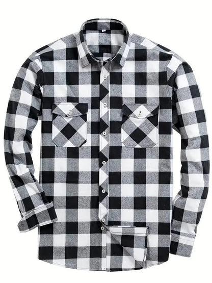 Men's Long Sleeve Plaid Flannel Shirt