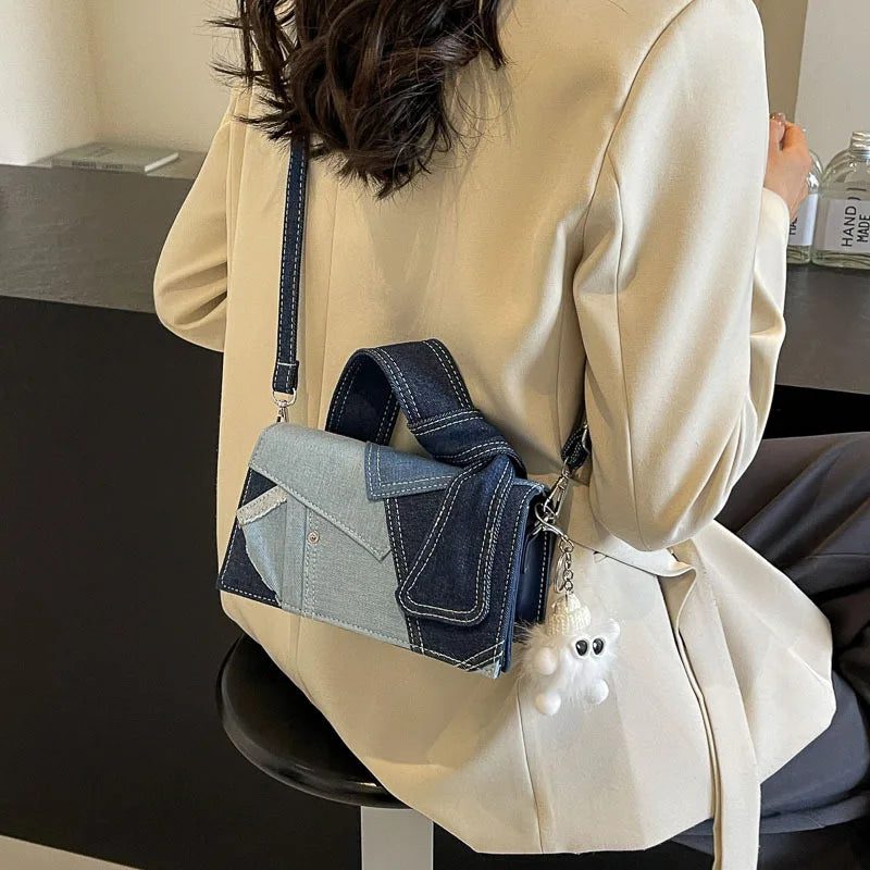 2024 Women's Versatile Denim Shoulder Handbag