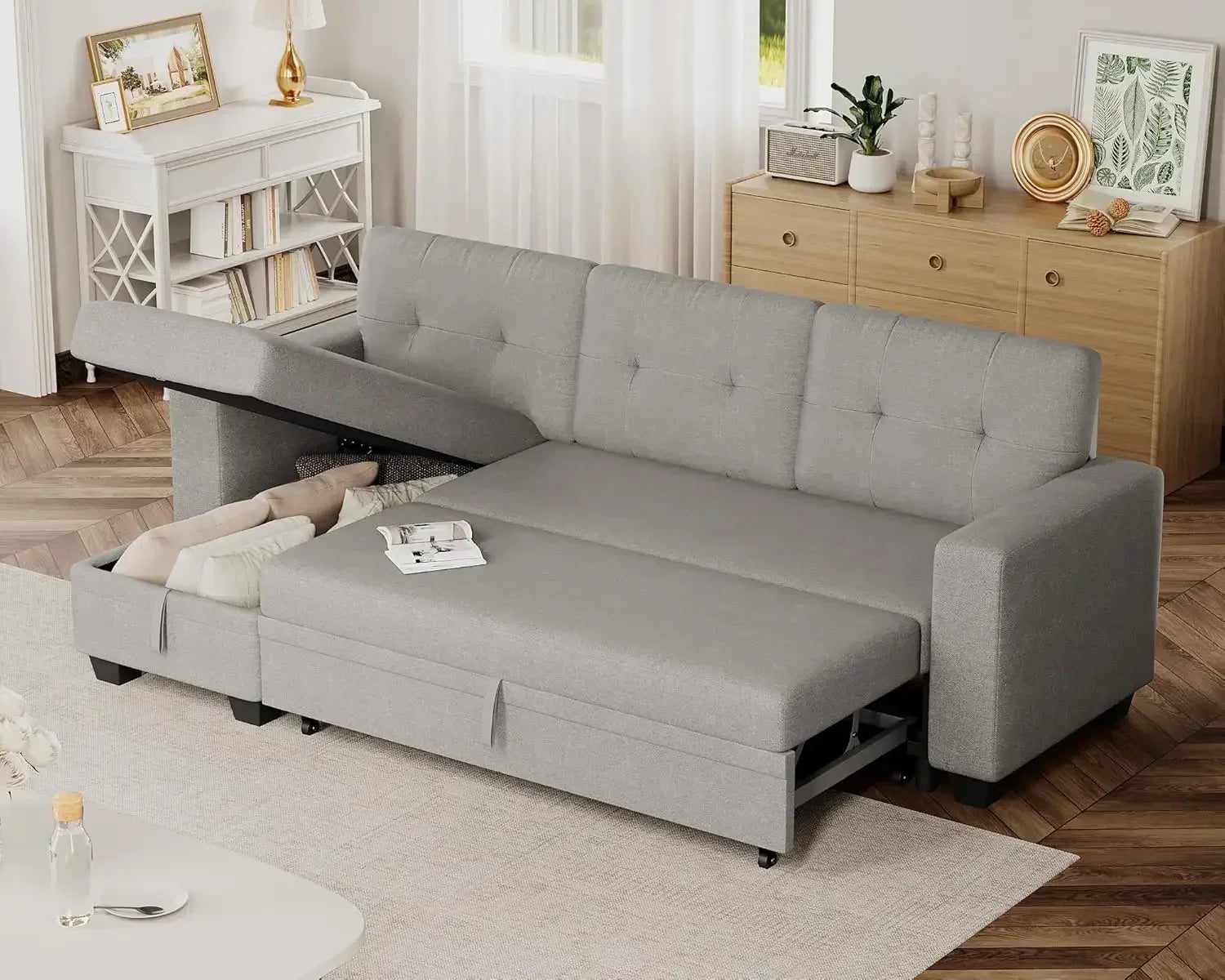 Reversible Sofa Bed with Storage Chaise