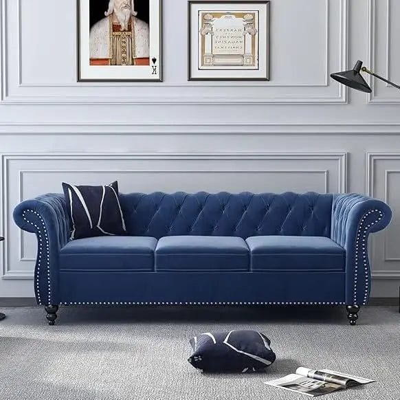 Modern 3-Seater Velvet Sofa for Living Room