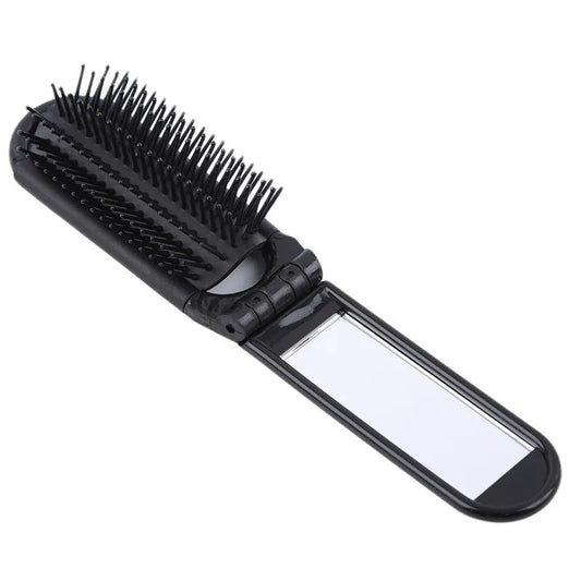 Portable Folding Travel Hair Comb with Mirror