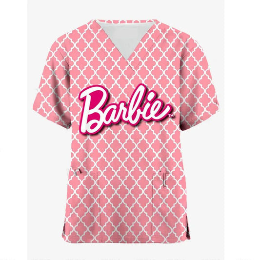 Pink Nursing Scrubs T-Shirt for Women Nurses