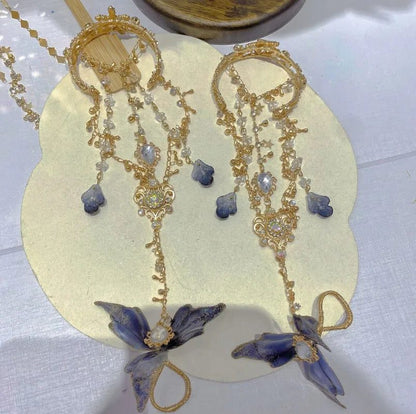 Antique Mermaid Hair Crown Western Jewelry Set