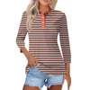 2024 Women's Striped Long Sleeve Polo Shirt