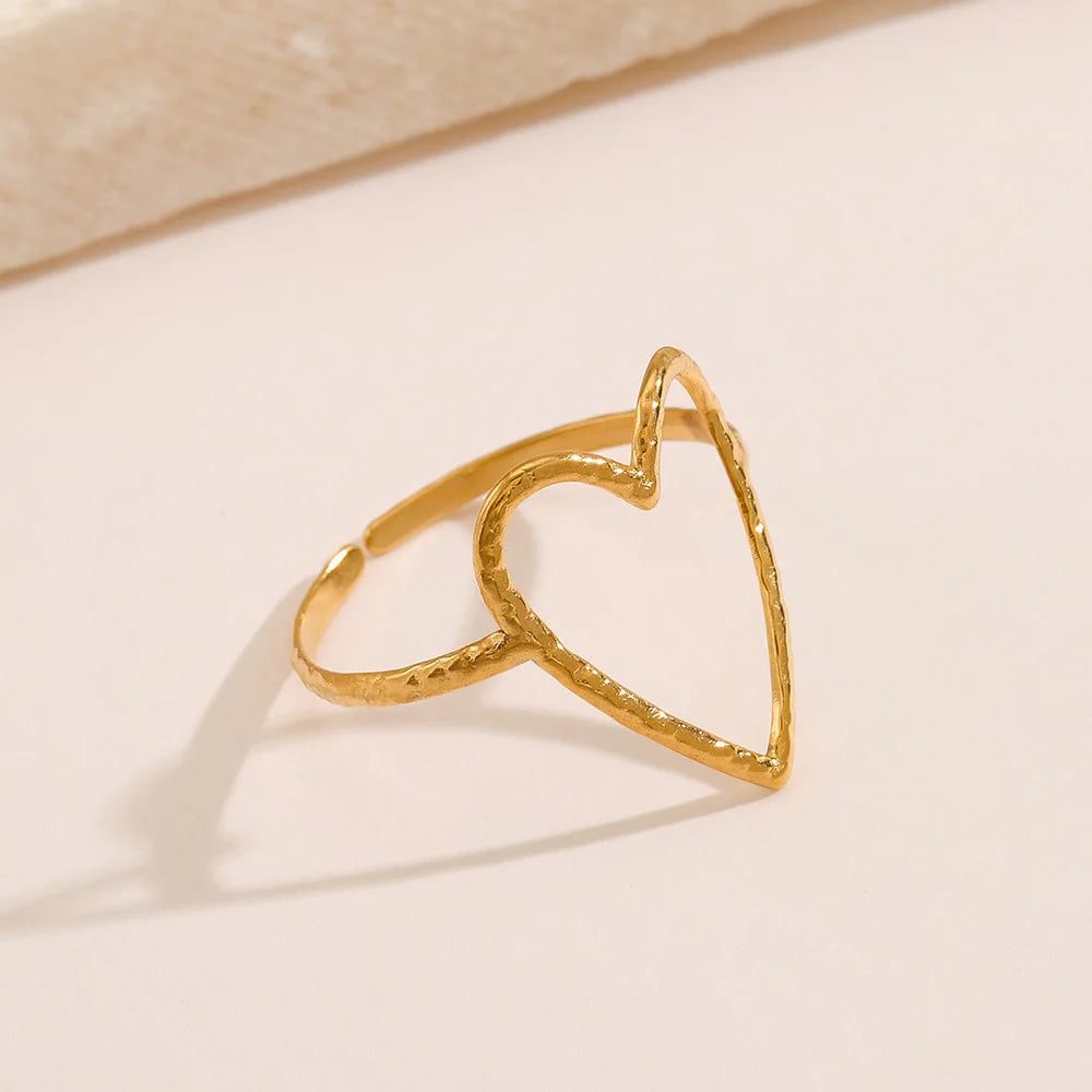 Western Style Hollow Heart Ring for Women