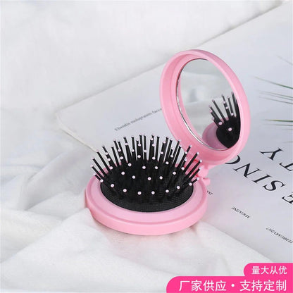 Portable 2-in-1 Anti-Static Folding Hair Brush