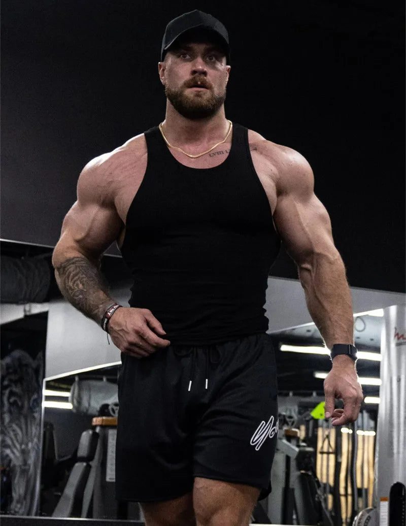 2024 Men's Slim Ribbed Fitness Tank Top