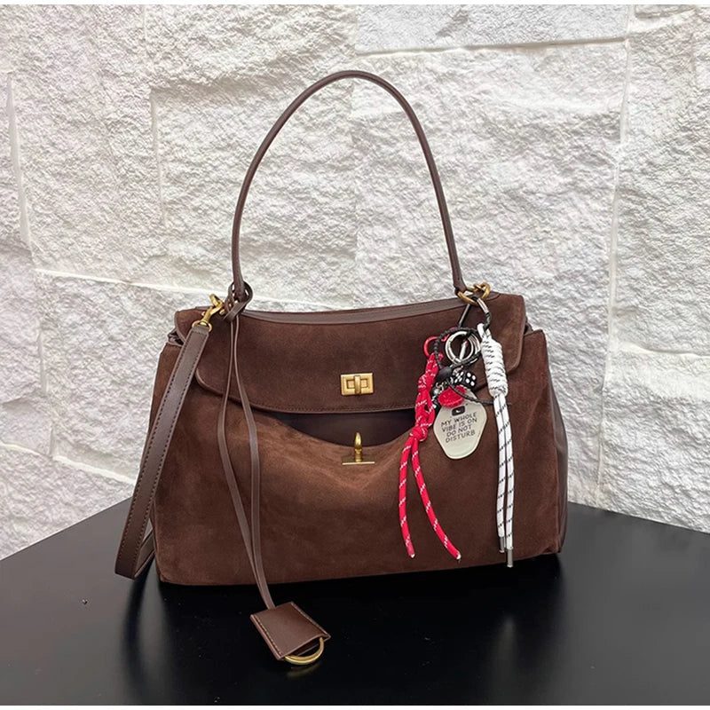 2024 Retro Suede Messenger Bag for Women