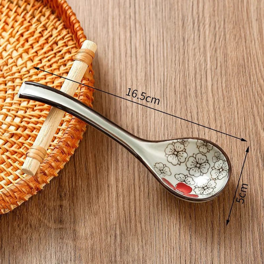 Stylish Japanese Ceramic Soup Spoons Set